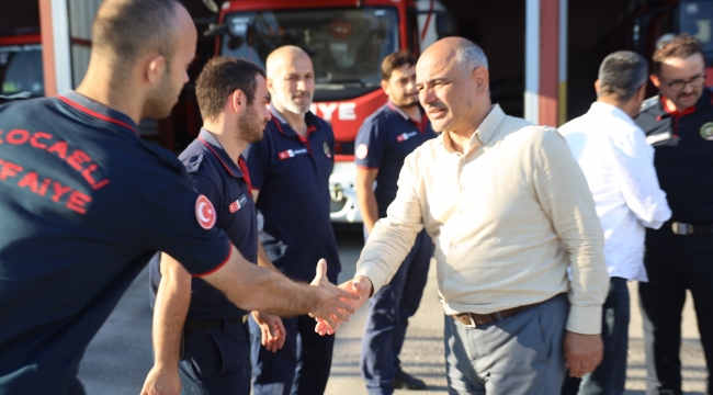 Orman yangınlarında görev alan personele ziyaret