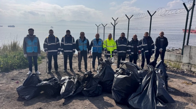Plajyolu’ndan 50 poşet atık çıktı